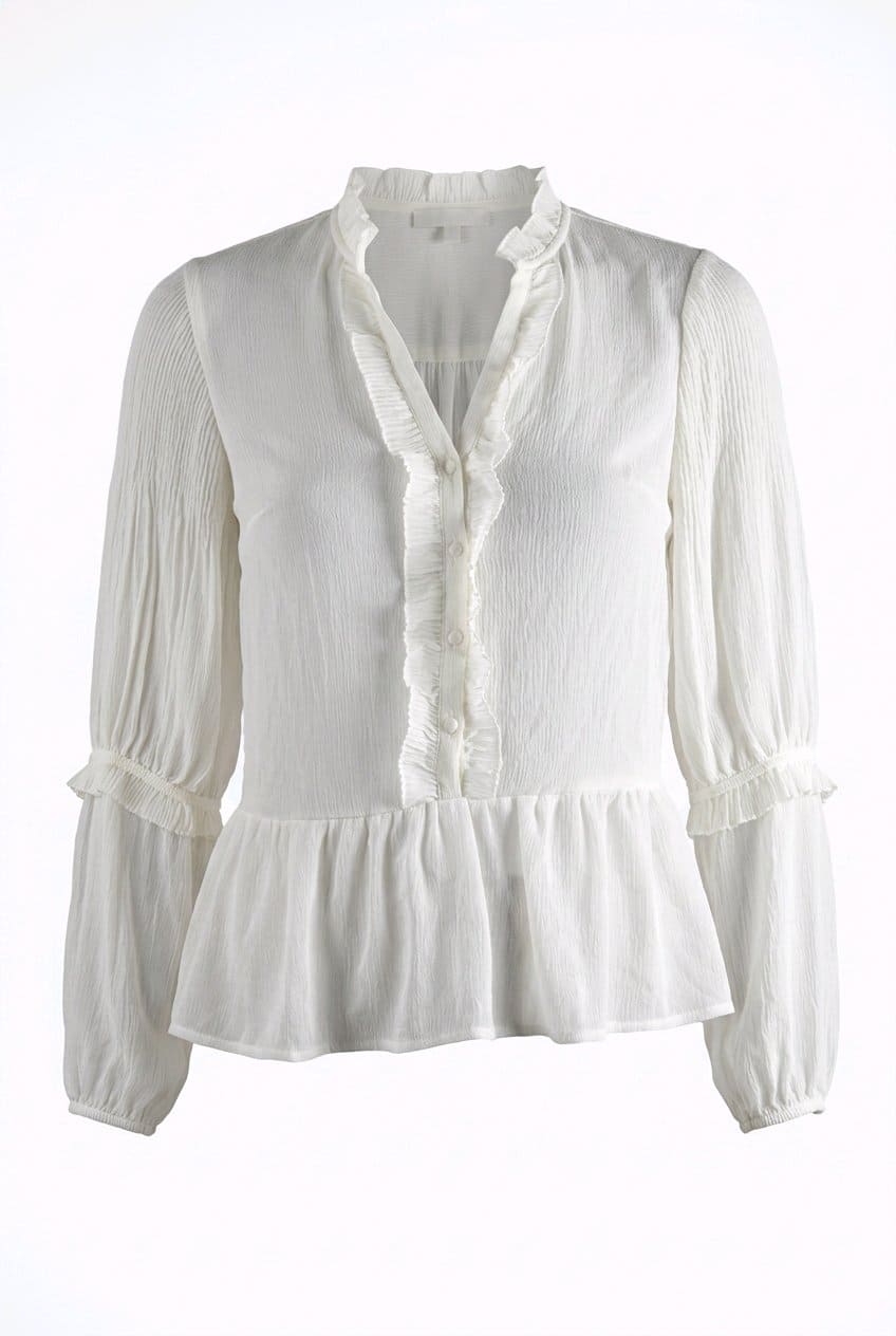 Top beige volantes