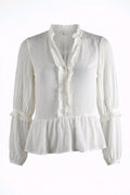 Top beige volantes