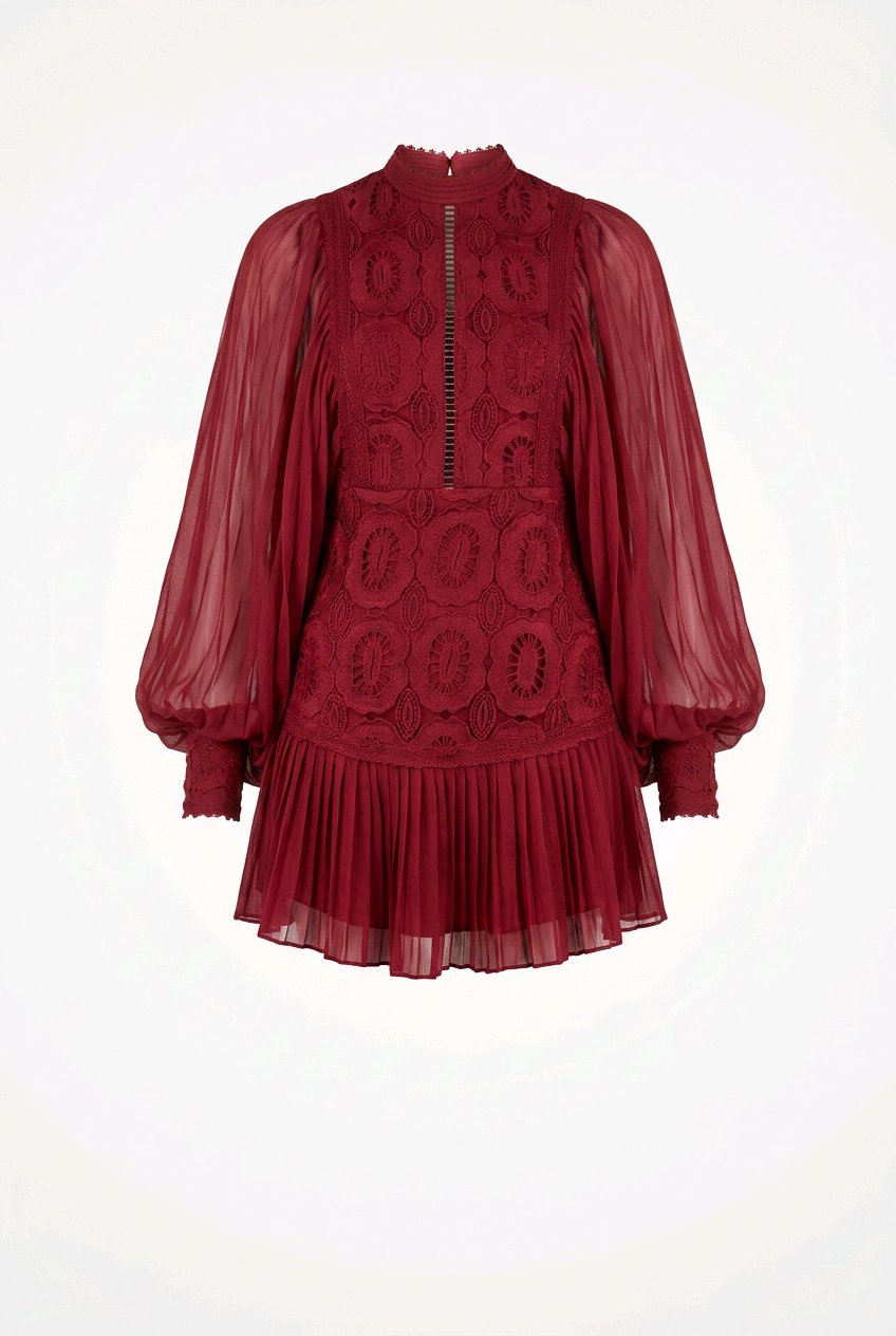Vestido burdeos encaje ASOS
