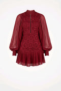 Vestido burdeos encaje ASOS
