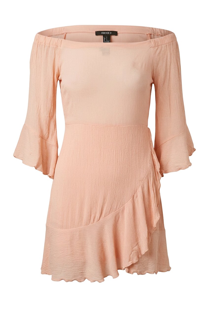 Mini Vestido rosa volantes PULL&BEAR