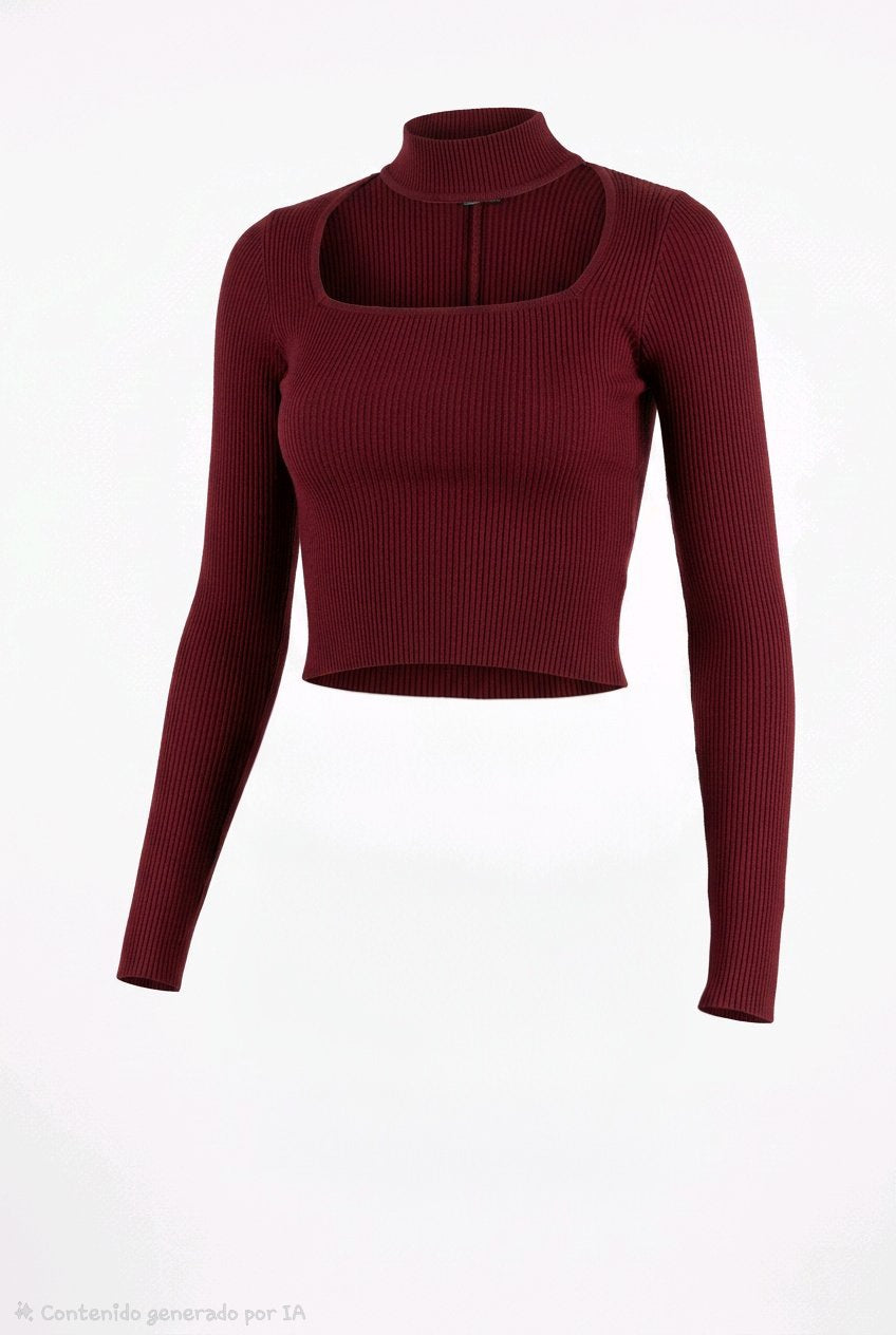 Top burdeos chocker bershka