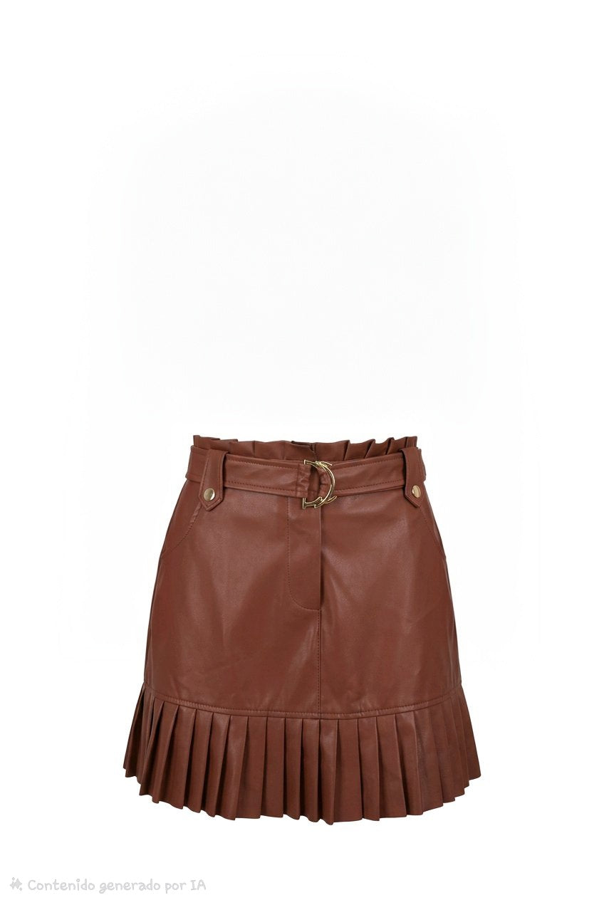 Falda polipiel rosa viejo Zara