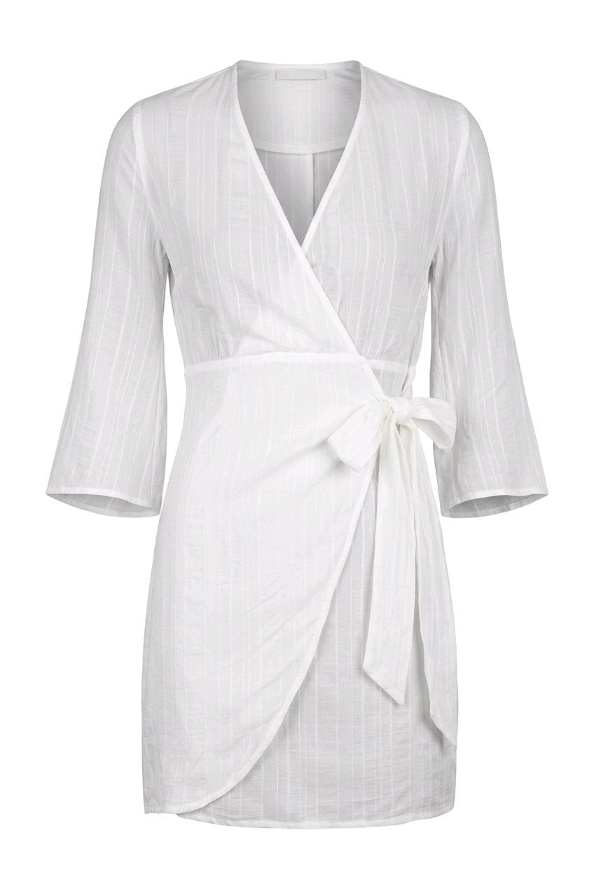 Vestido blanco lazo PULL&BEAR