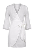 Vestido blanco lazo PULL&BEAR