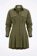 Vestido verde tablas bershka