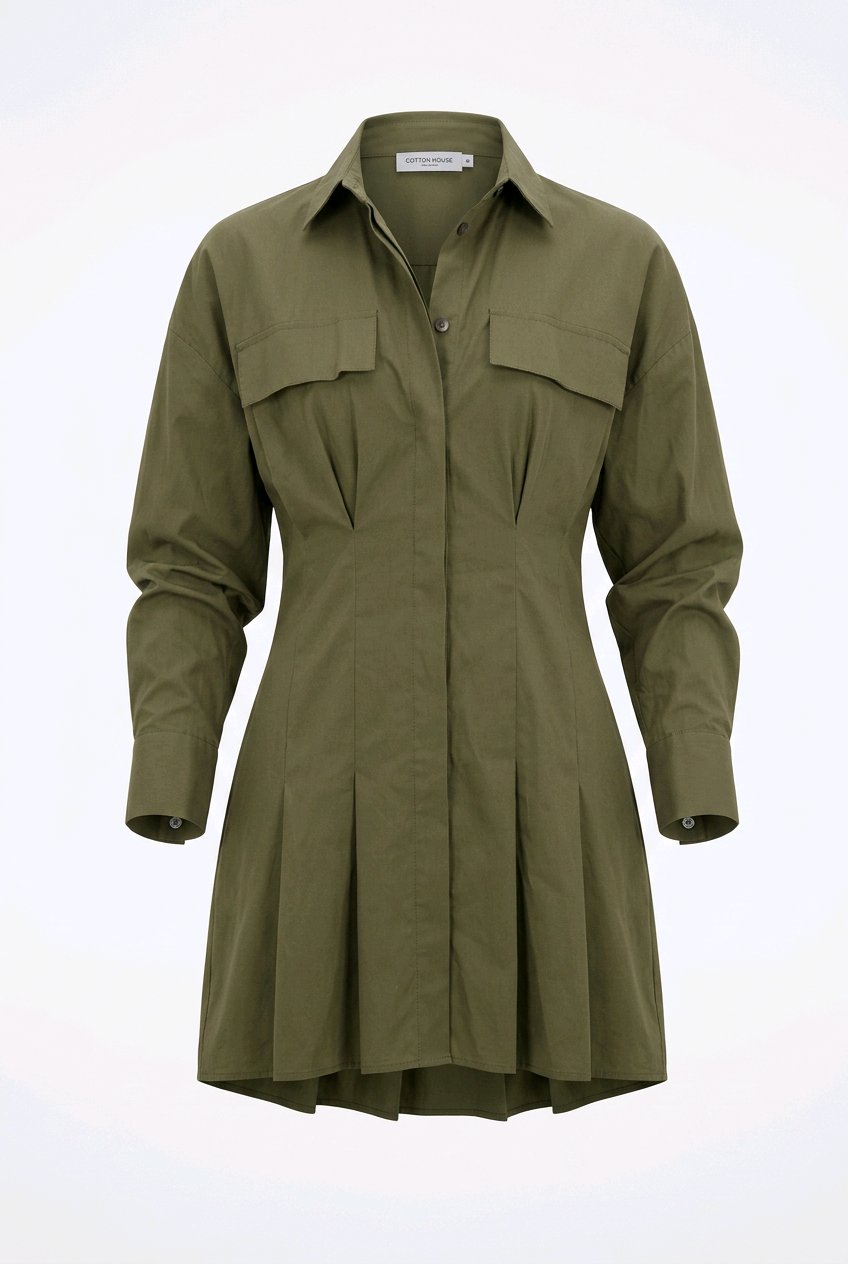 Vestido verde tablas bershka