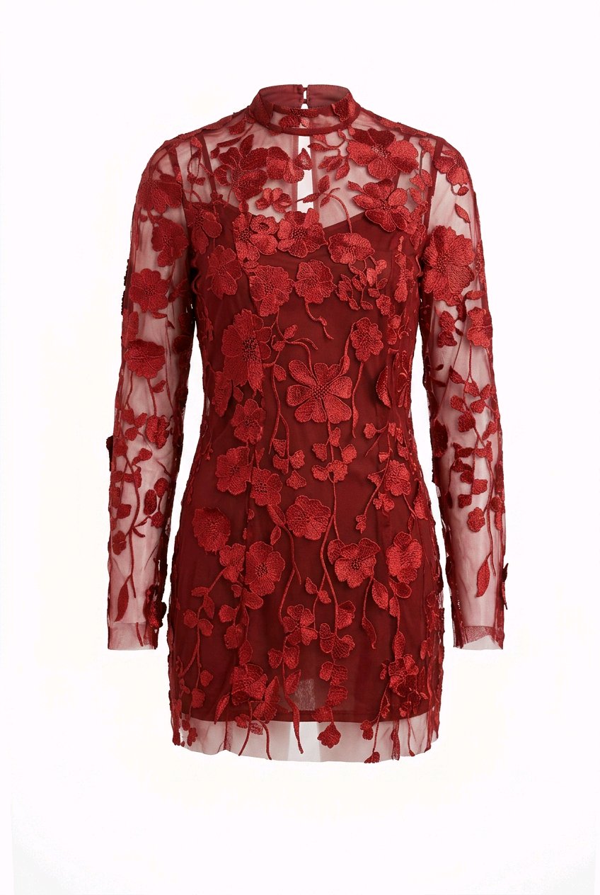 Vestido encaje rojo Shein