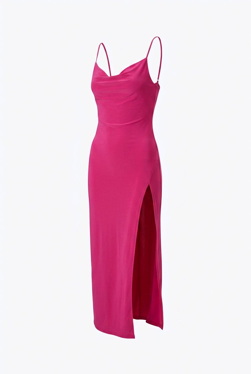 Vestido rosa tirantes bershka