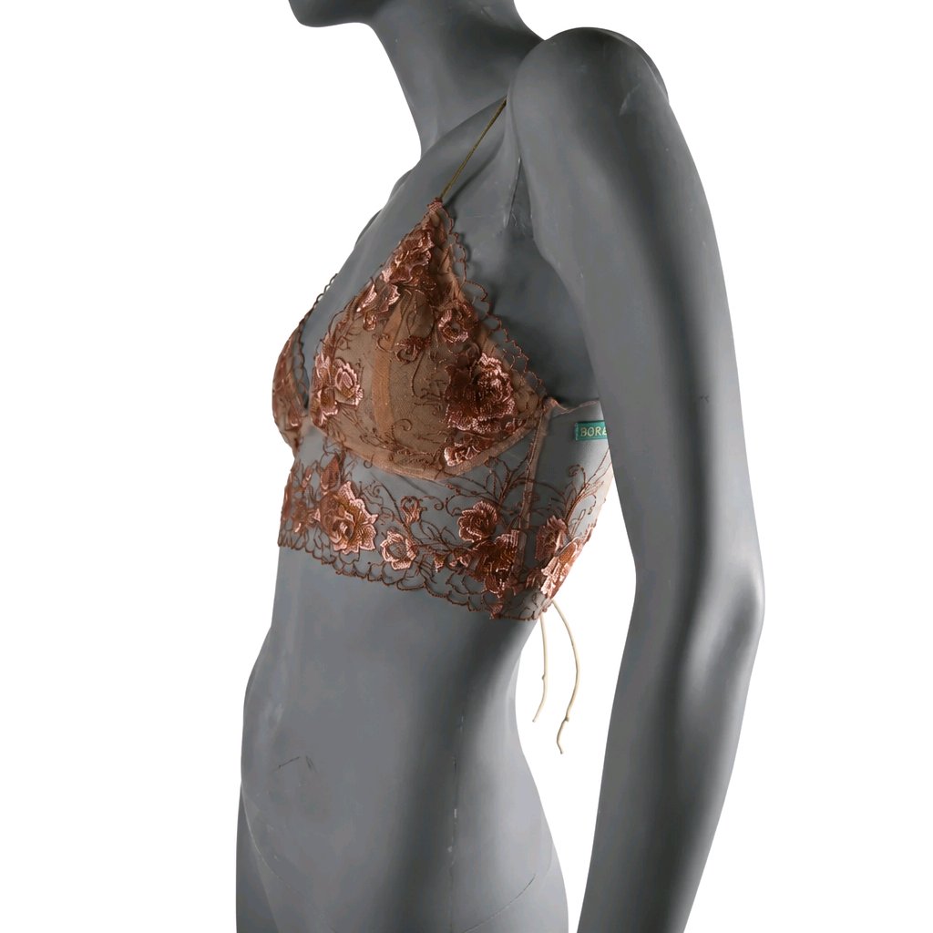 Top lencero de encaje rosa