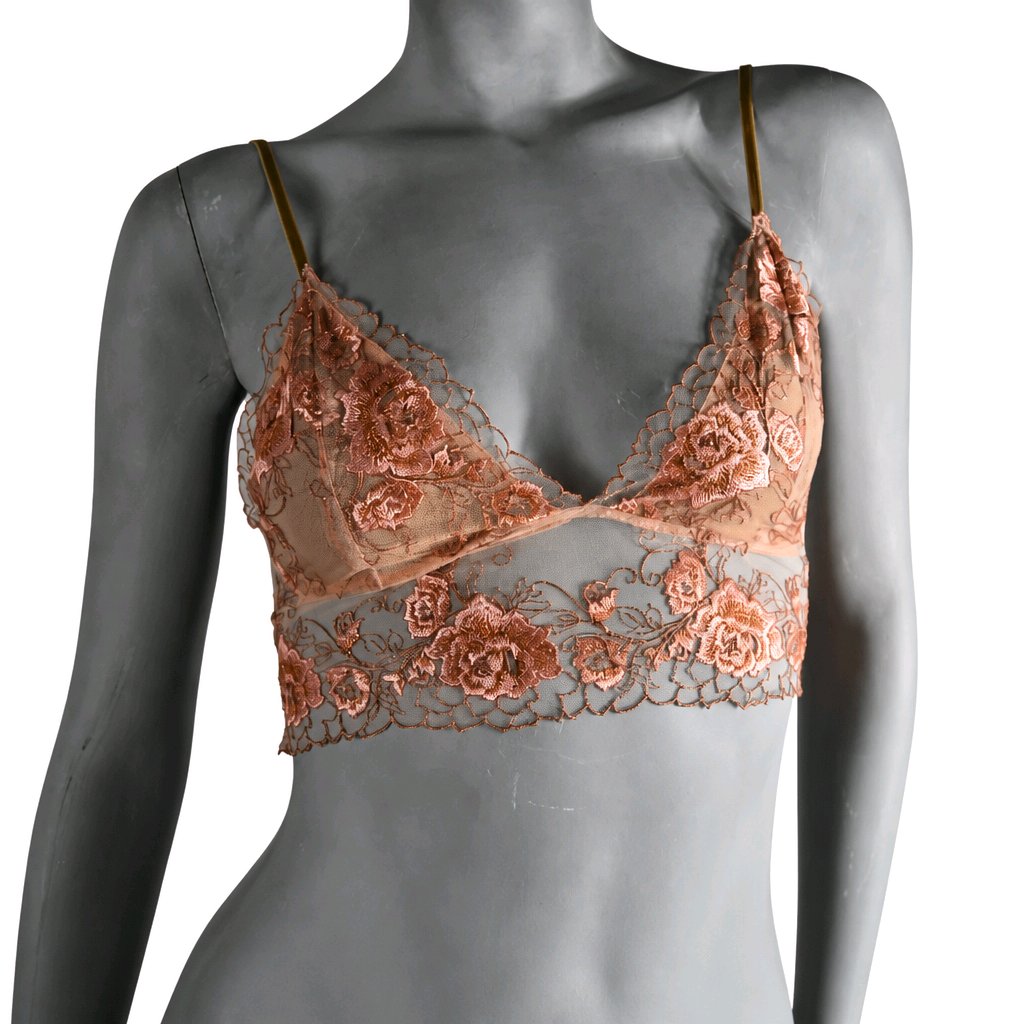 Top lencero de encaje rosa
