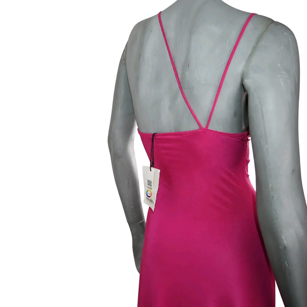 Vestido rosa tirantes bershka