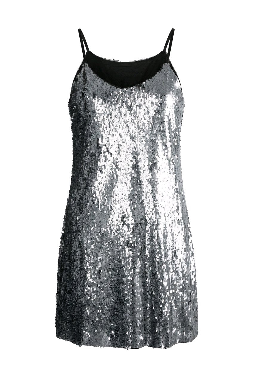 Vestido tirantes lentejuelas