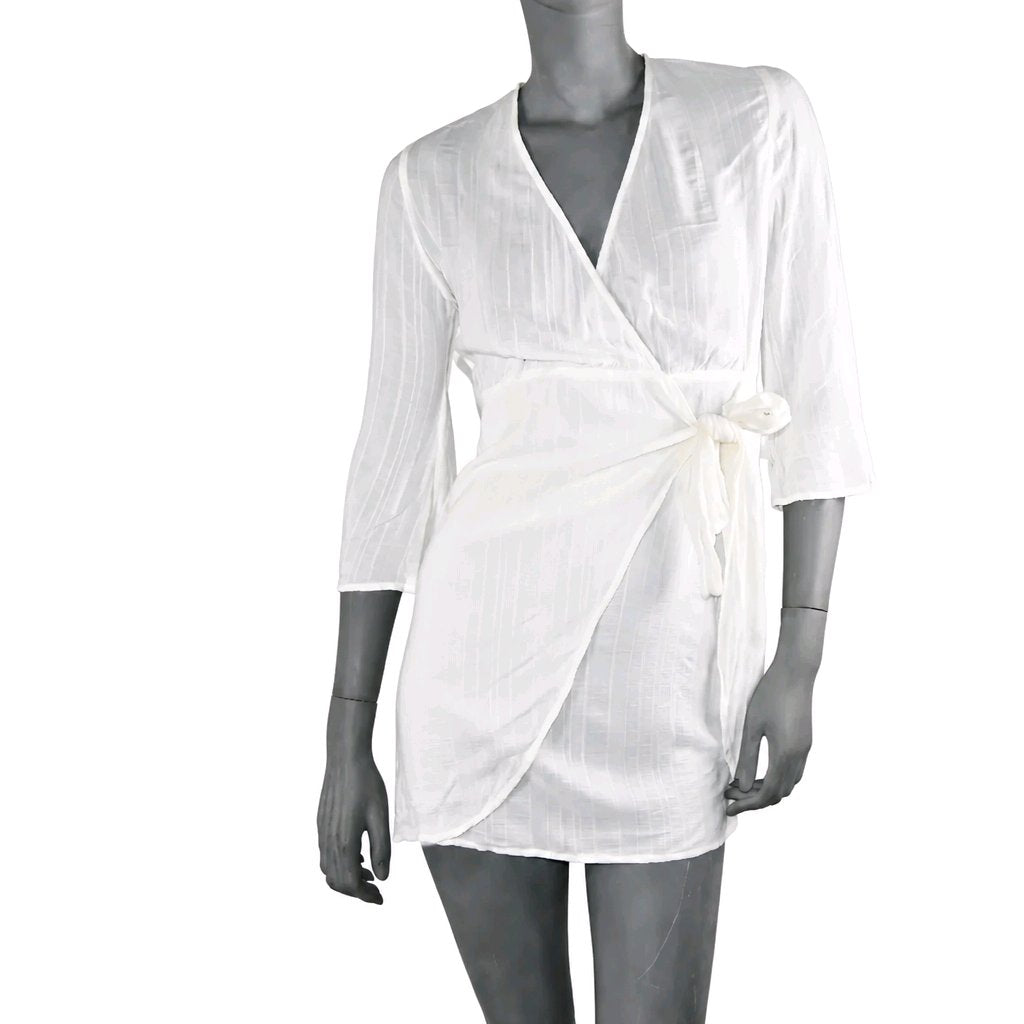 Vestido blanco lazo PULL&BEAR