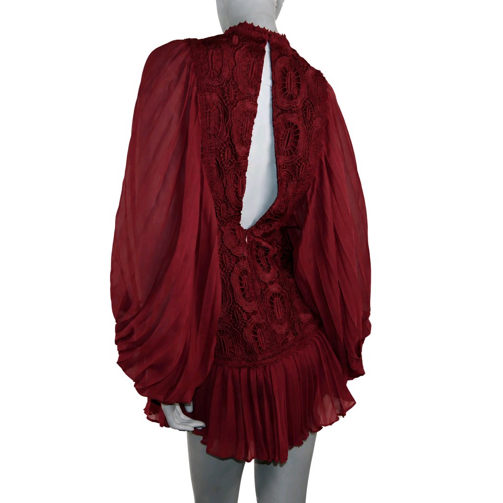 Vestido burdeos encaje ASOS