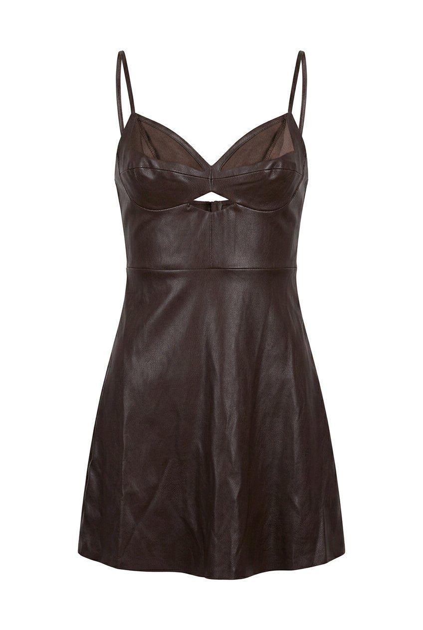 Vestido polipiel bershka