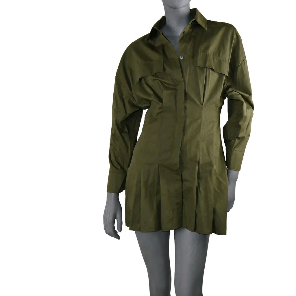 Vestido verde tablas bershka