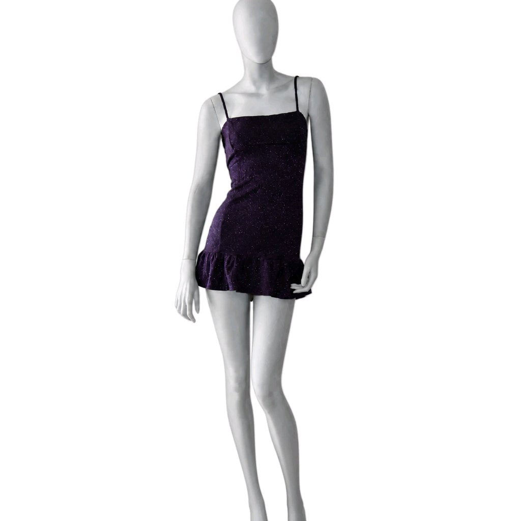 Vestido morado glitter pullandbear