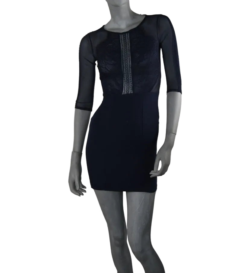 Vestido azul con encaje Bershka Dressy