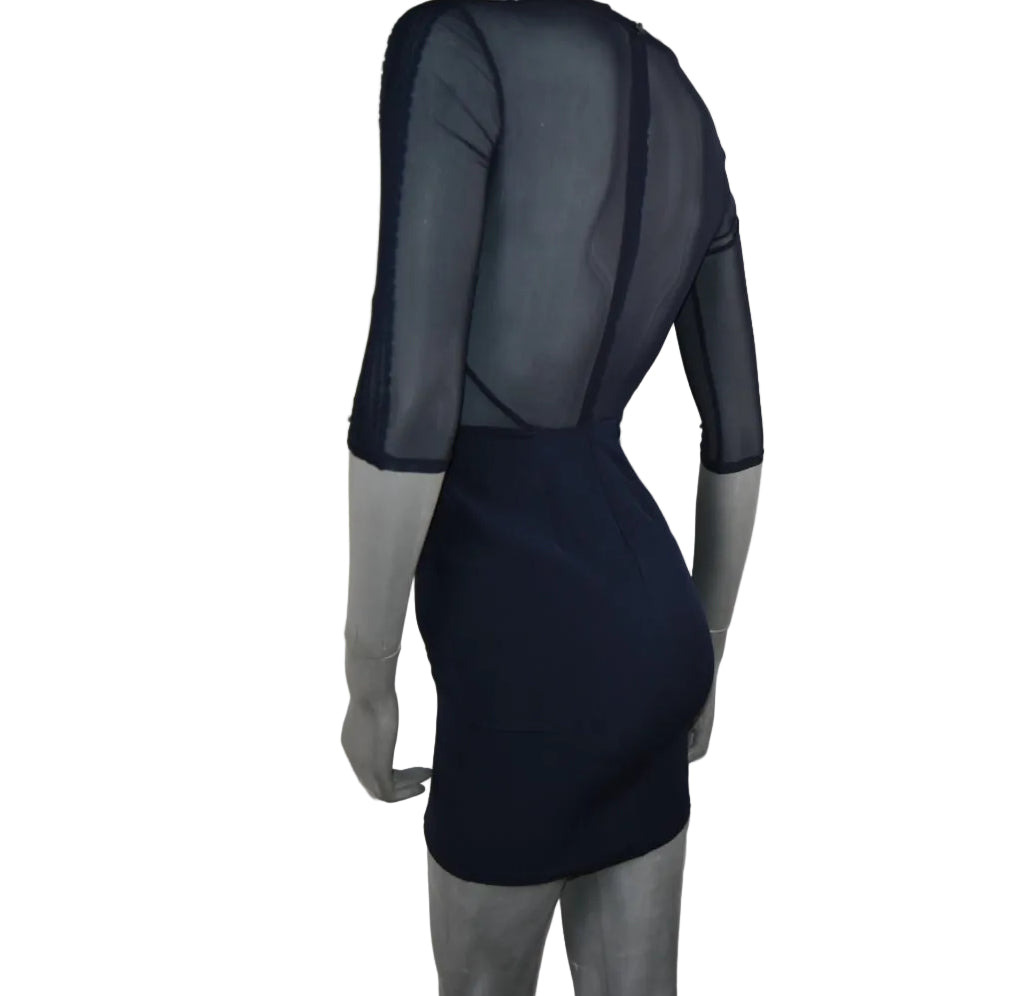 Vestido azul con encaje Bershka Dressy