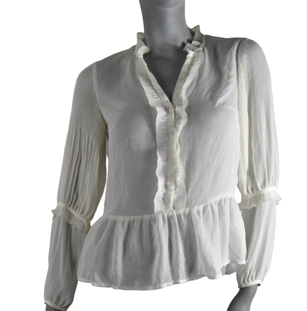 Top beige volantes