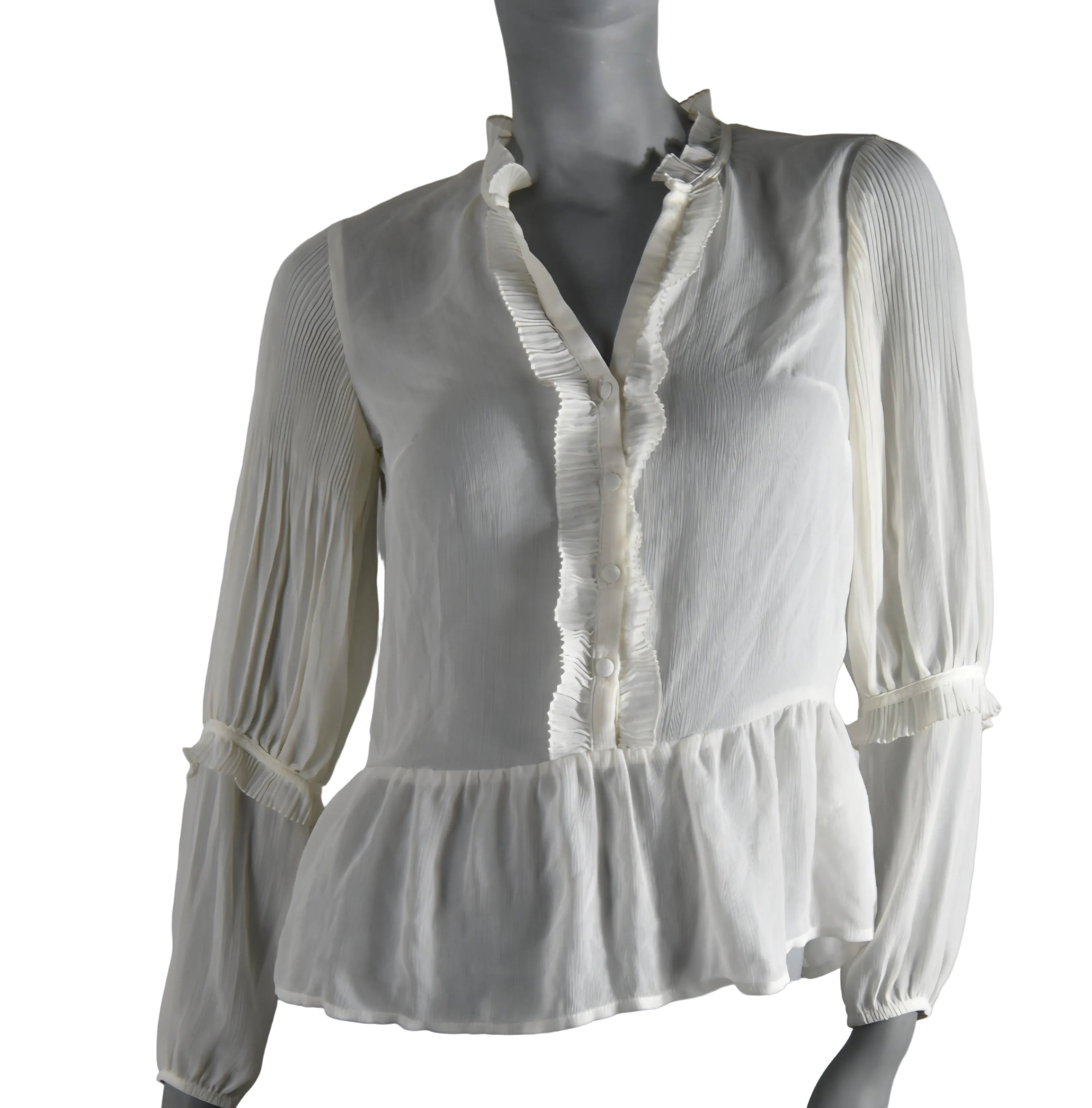 Top beige volantes