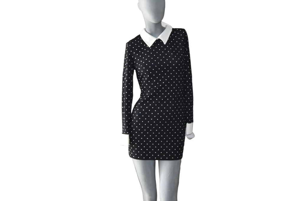 Vestido topos cuello camisero Shein